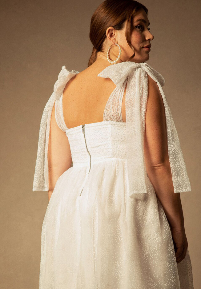 Bridal by ELOQUII Ruched Tea Length Dress