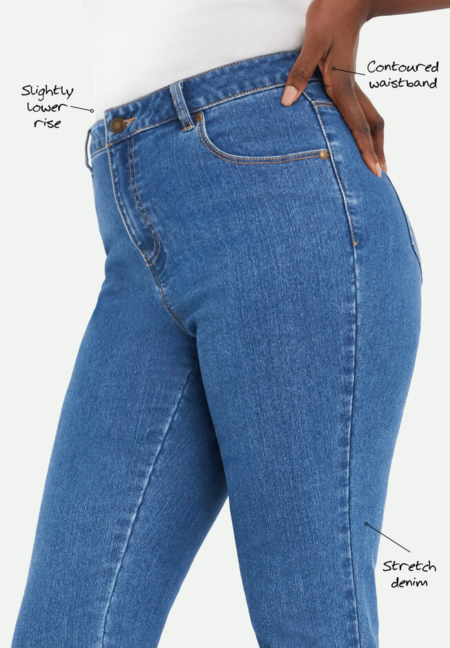 June + Vie By Roaman's Women's Plus Size Curvie Fit Bootcut Jeans