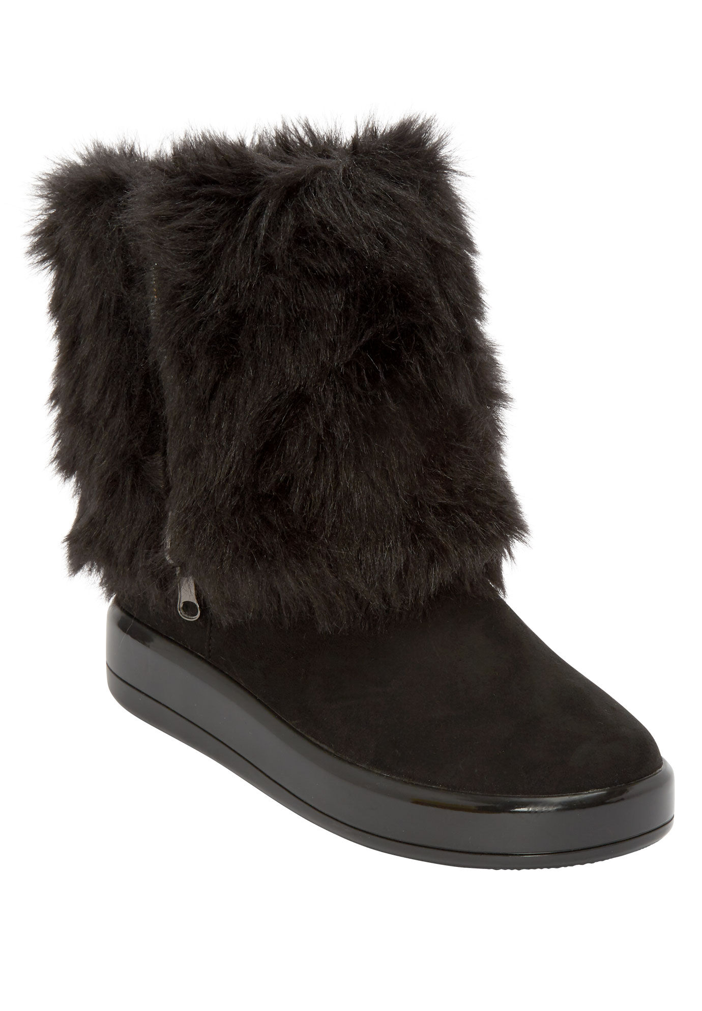 womens wide width fur lined boots