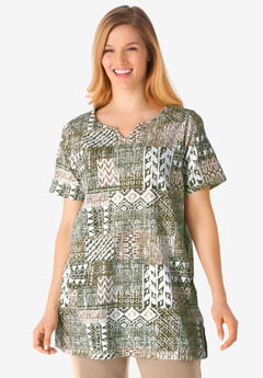 7-Day Print Patchwork Knit Tunic