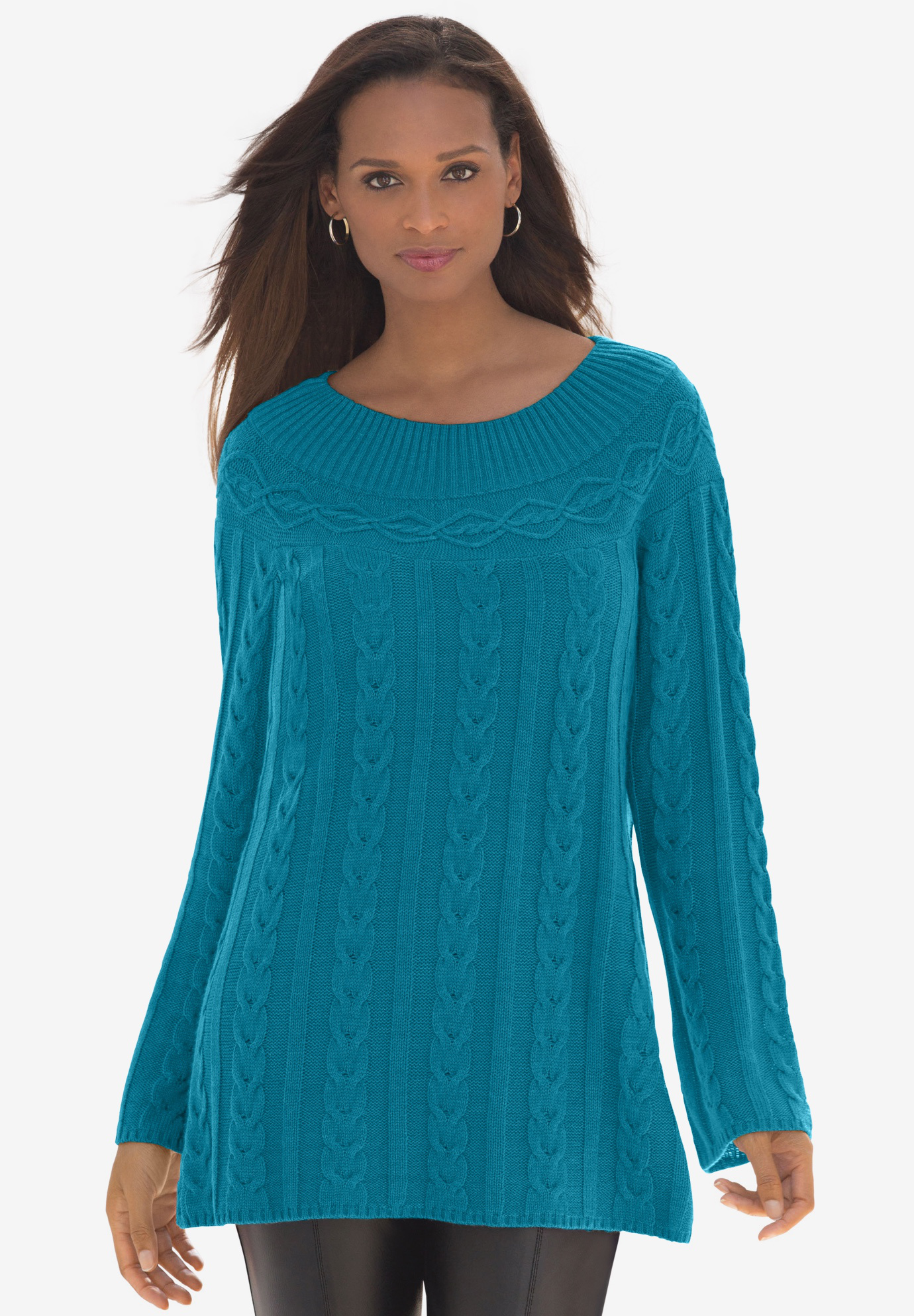 Jessica London Women's Plus Size Cotton Cashmere Sleeveless Turtleneck  Shell - 22/24, Blue at  Women's Clothing store