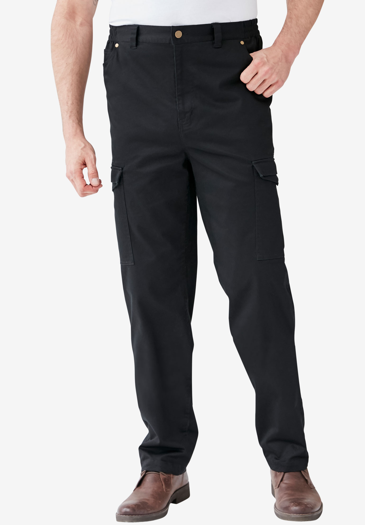 Flex Knit Cargo Pants with SideElastic Waist OneStopPlus