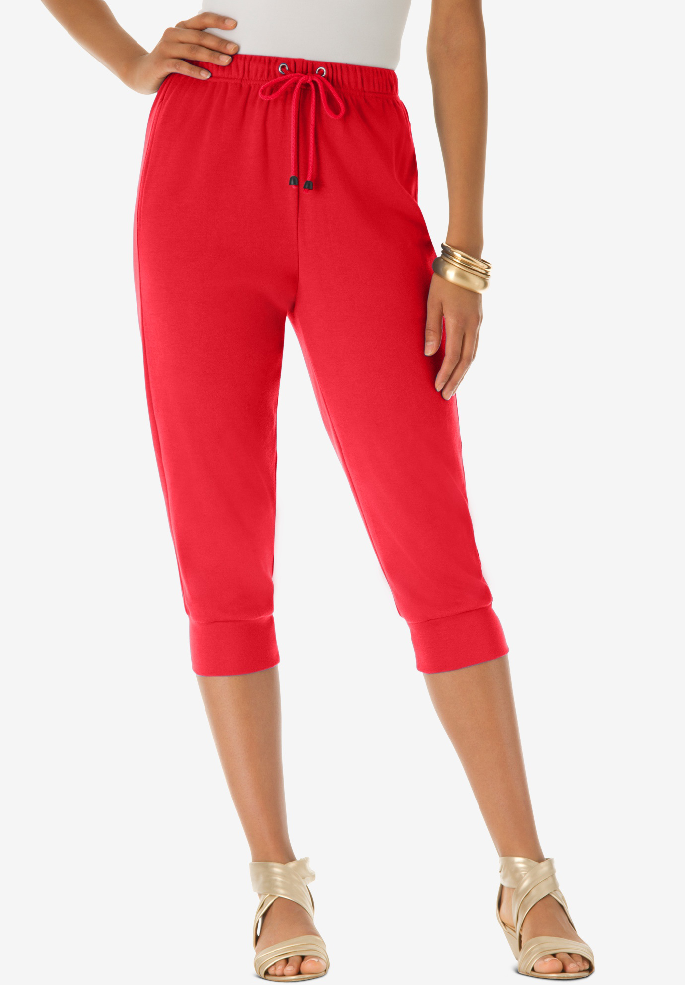 Drawstring Soft Knit Capri Pant OneStopPlus